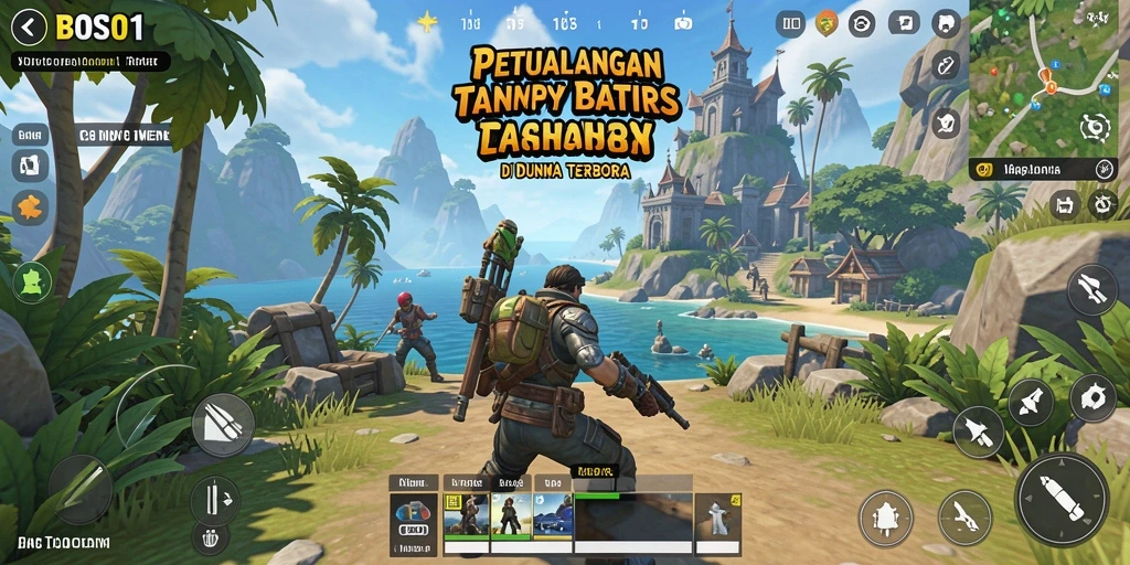 Tangkapan layar menggambarkan aksi menjelajahi dunia terbuka yang menakjubkan.