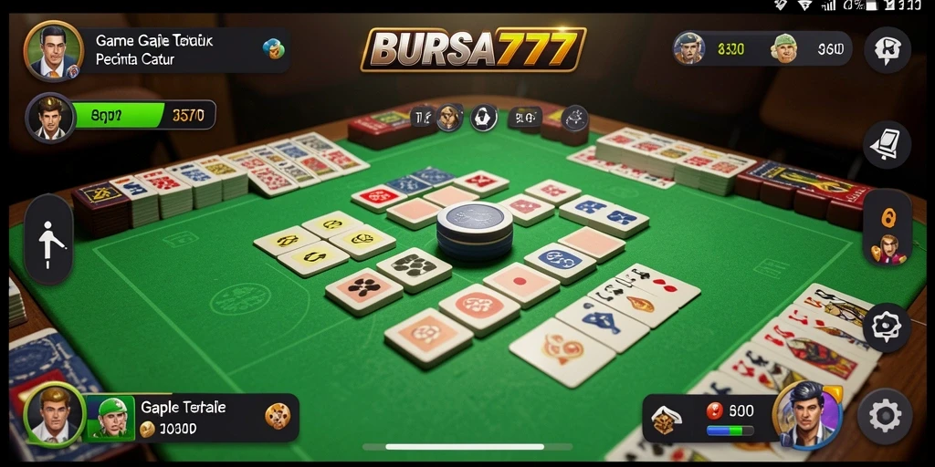 Tampilan gameplay BURSA777 yang menarik dalam permainan Gaple.