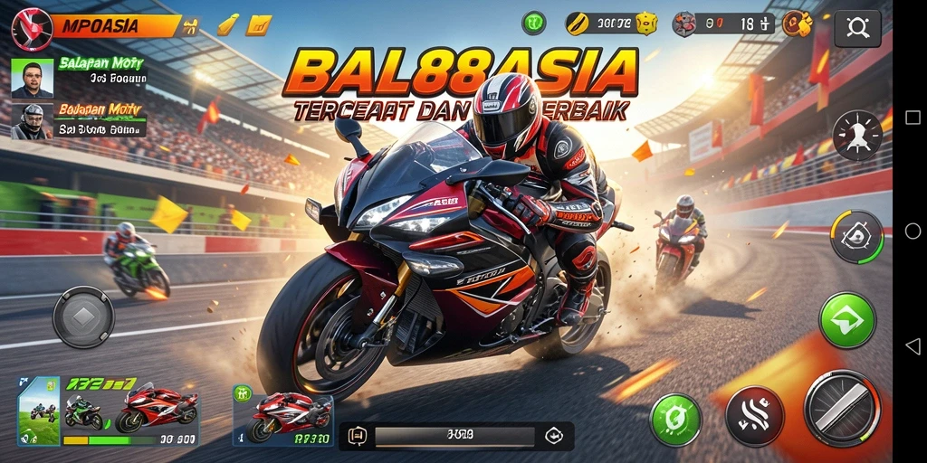 Tampilan gameplay seru dari MPO88ASIA dengan balapan motor yang mendebarkan.