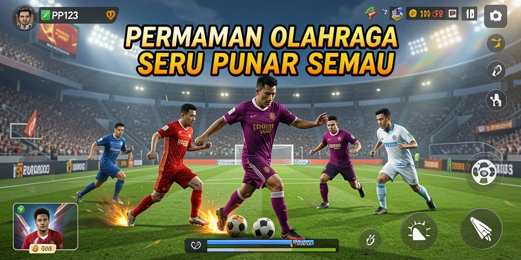 Tampilan gameplay menarik dalam PP123 dengan berbagai olahraga.
